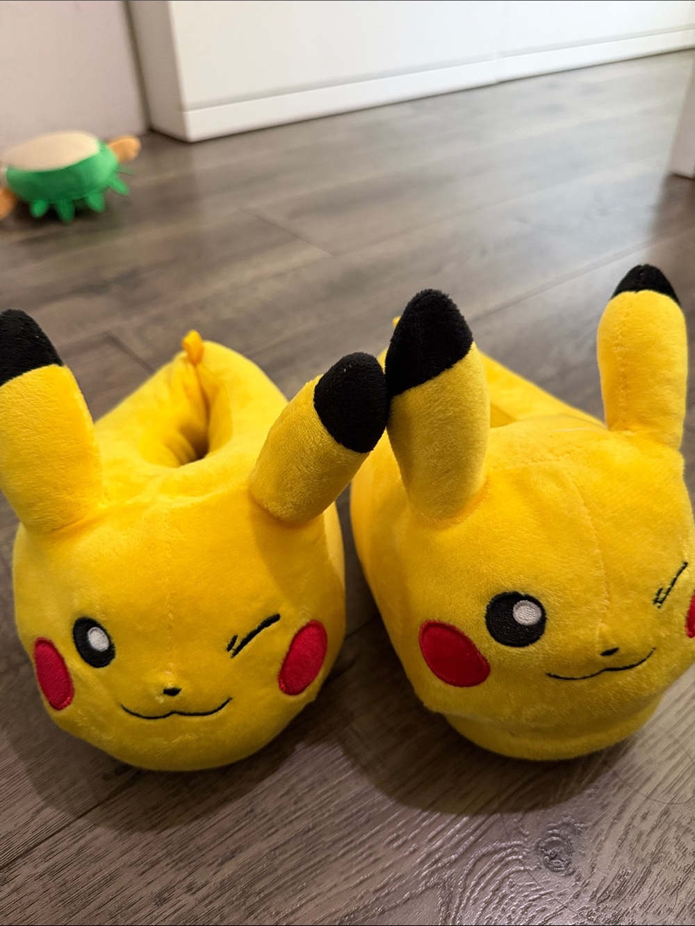 Pikachu Plush Kids Slippers - Yellow